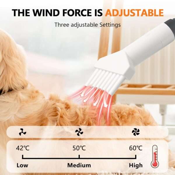 Kit de aseo 8 en 1 para mascotas con aspiradora, secador y recipiente de 2.2 L.