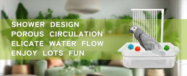 Bañera para pájaros. Grifo de circulación automático con alimentación USB.