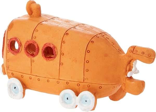 Bus de Fondo de Bikini (53x12x5 cm), decoración de resina no tóxica, con orificios para el escondite de peces.