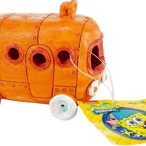Bus de Fondo de Bikini (53x12x5 cm), decoración de resina no tóxica, con orificios para el escondite de peces.