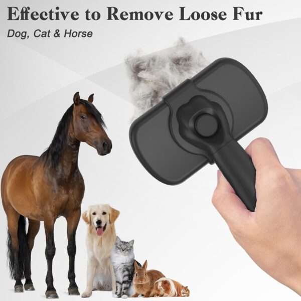 Cepillo autolimpiante para perros y gatos. Herramienta de aseo para eliminar pelo de mascotas de pelo largo y corto.