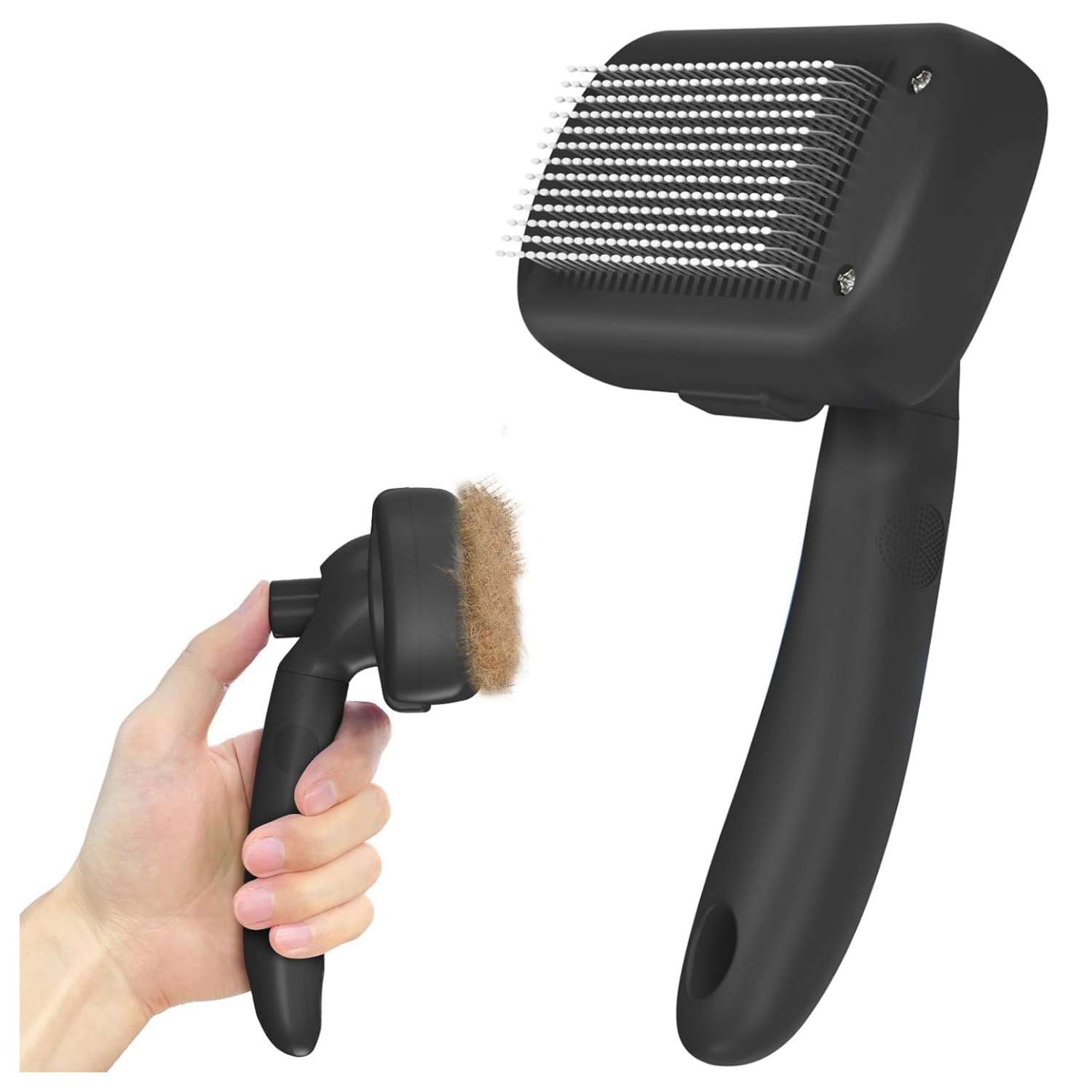 Cepillo autolimpiante para perros y gatos. Herramienta de aseo para eliminar pelo de mascotas de pelo largo y corto.
