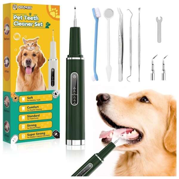 Cepillo de dientes eléctrico para perros. Removedor de sarro con 5 modos y 3 cabezales.