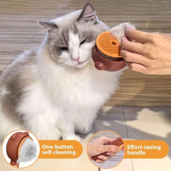 Cepillo de vapor para gatos, 4 en 1, para eliminación de pelo.