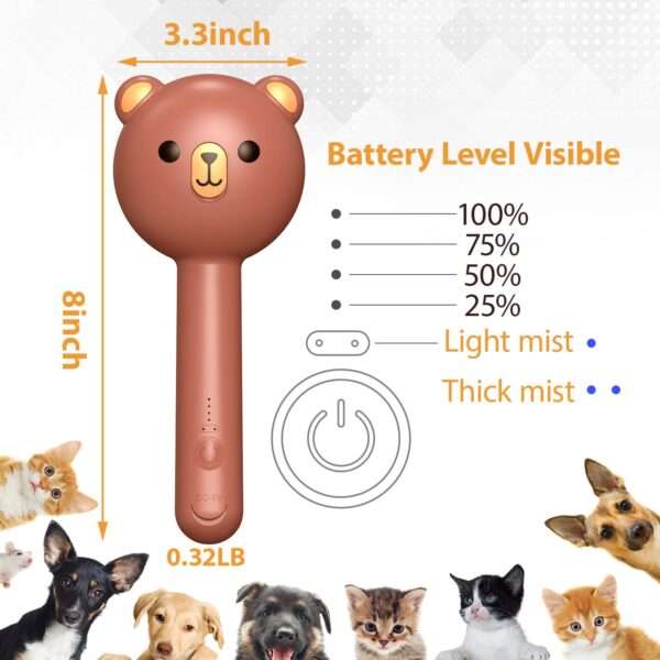 Cepillo de vapor para gatos, 4 en 1, para eliminación de pelo.