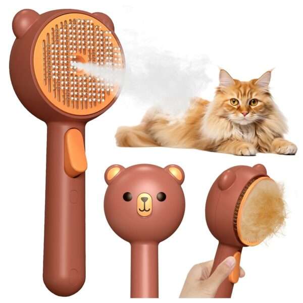 Cepillo de vapor para gatos, 4 en 1, para eliminación de pelo.