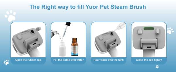 Cepillo de vapor 5 en 1, autolimpiable, para perros y gatos.
