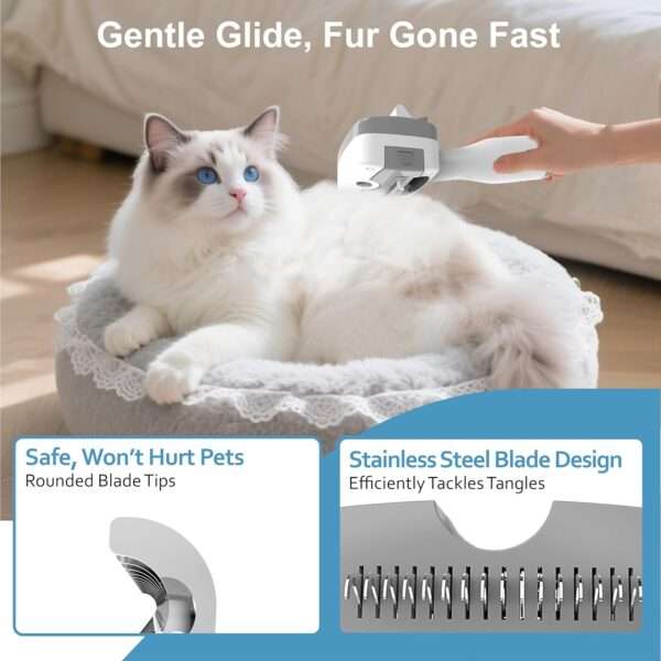 Cepillo de vapor 5 en 1, autolimpiable, para perros y gatos.