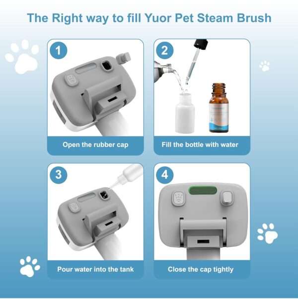 Cepillo de vapor 5 en 1, autolimpiable, para perros y gatos.