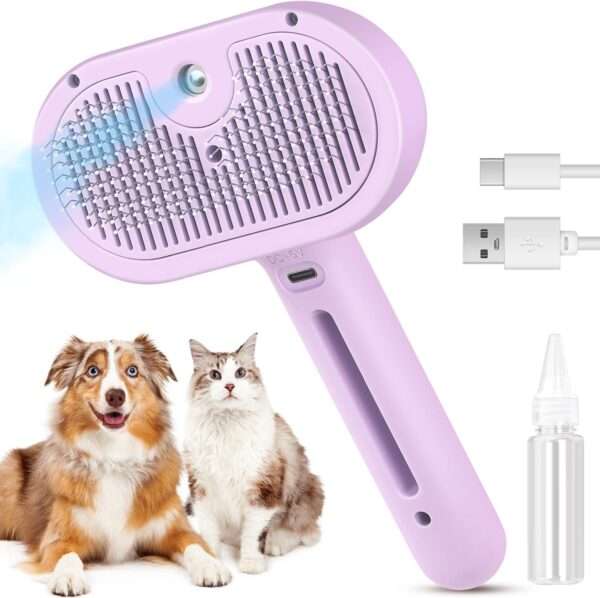 Cepillo de vapor 3 en 1 para mascotas, para perros y gatos.