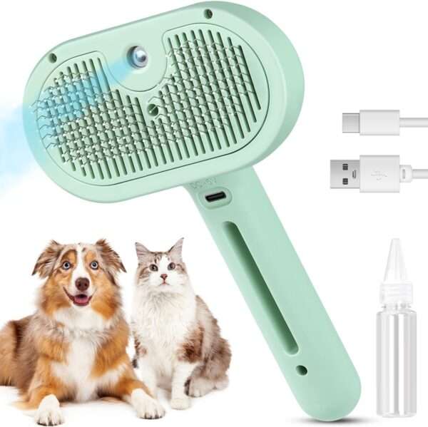 Cepillo de vapor 3 en 1 para mascotas, para perros y gatos.
