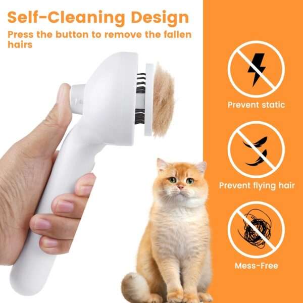 Cepillo de vapor 3 en 1 para mascotas, para perros y gatos.