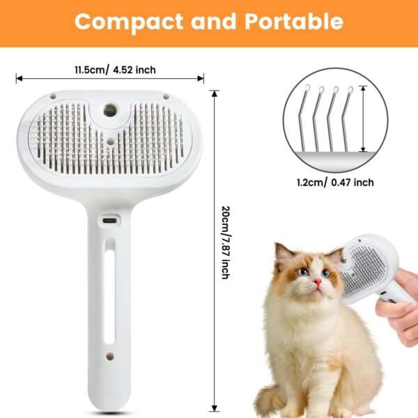 Cepillo de vapor 3 en 1 para mascotas, para perros y gatos.