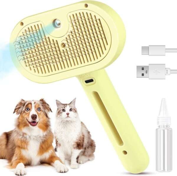 Cepillo de vapor 3 en 1 para mascotas, para perros y gatos.