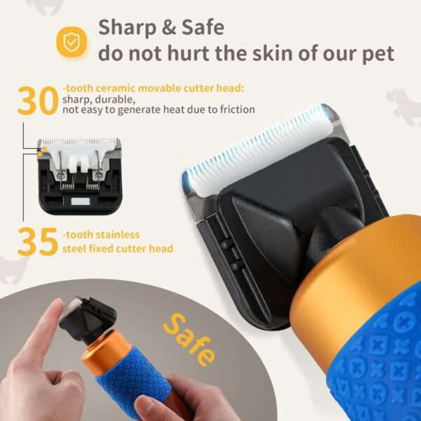 Cortadora de pelo profesional para perros, 200W, bajo ruido.
