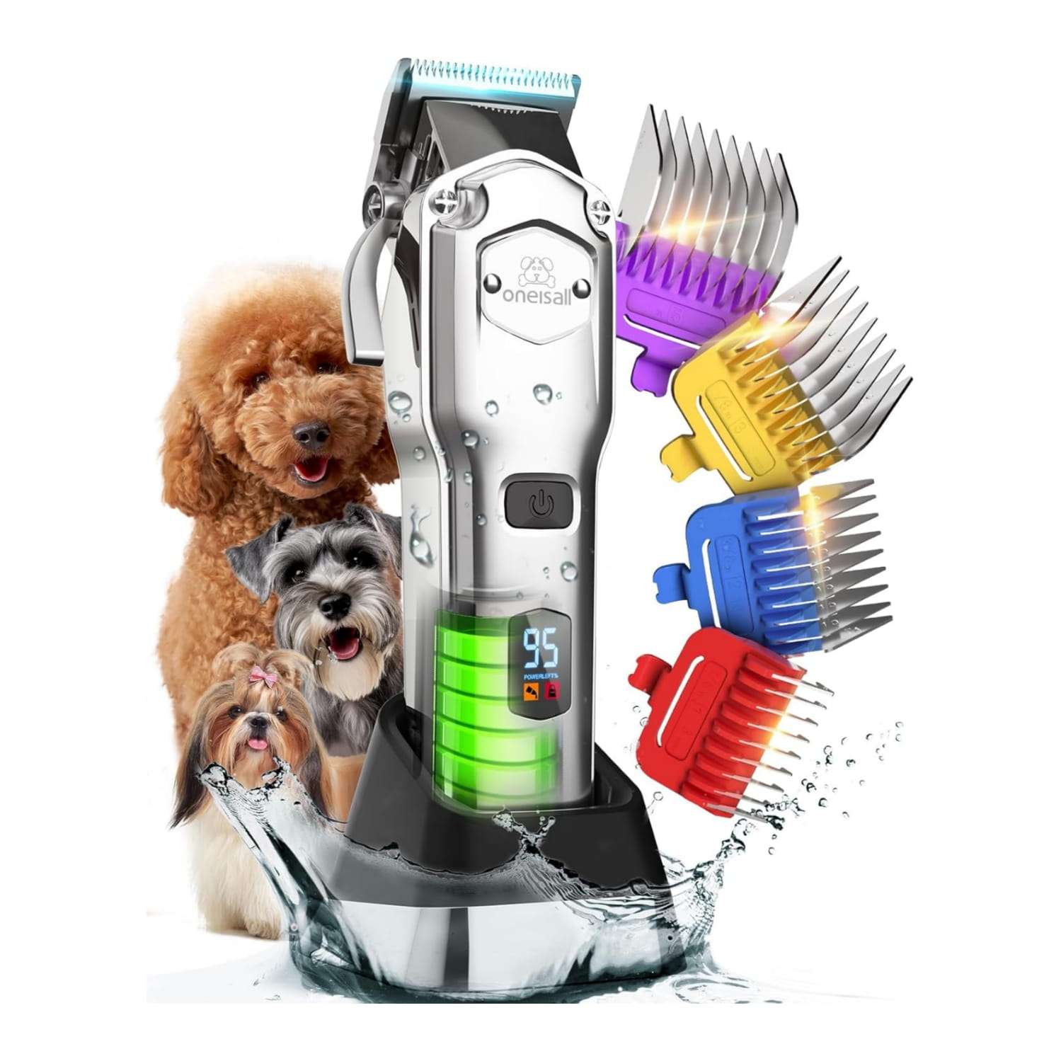 Cortapelos profesional para perros, silencioso, inalámbrico y recargable.