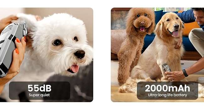 Cortapelos profesional para perros, silencioso, inalámbrico y recargable.