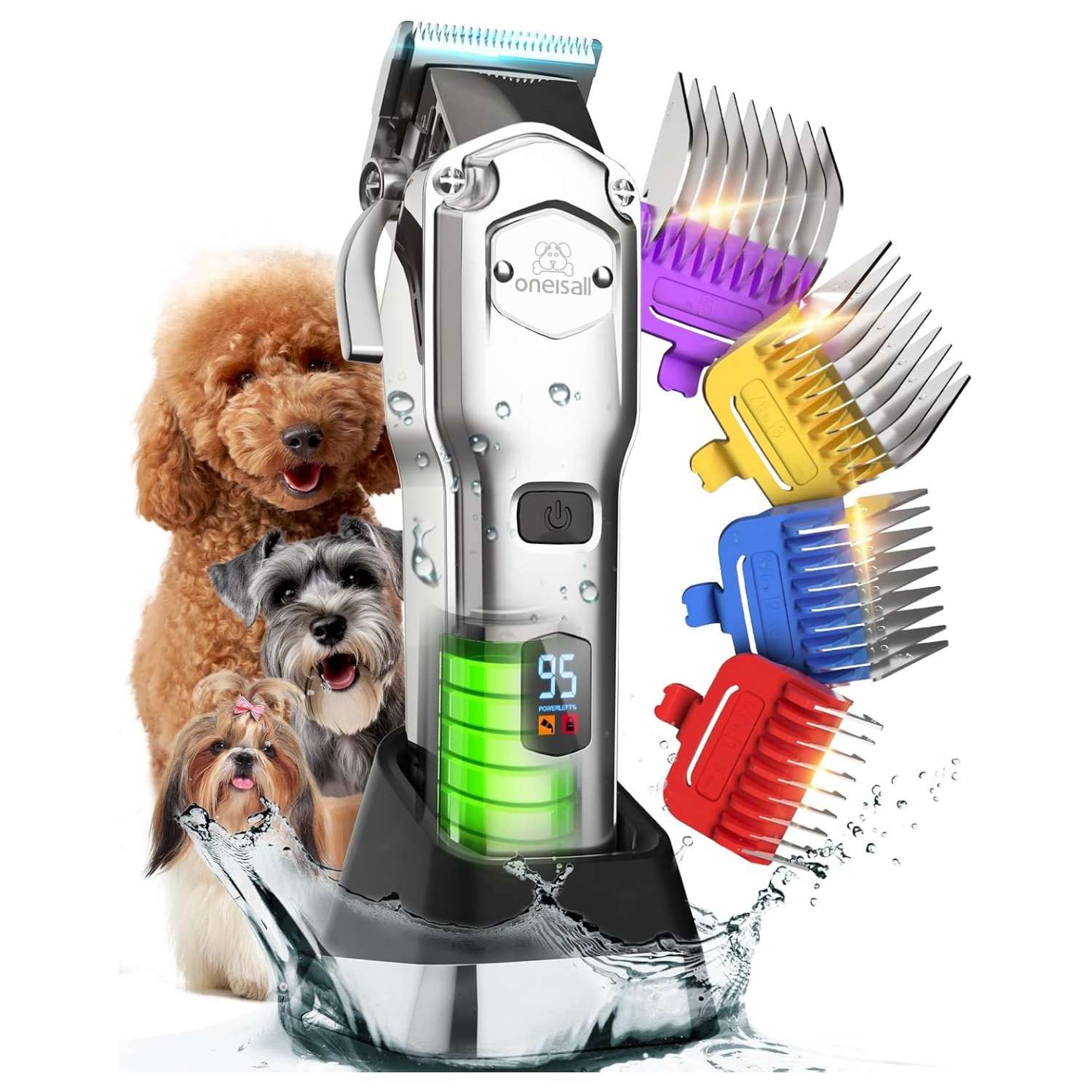 Cortapelos profesional para perros, silencioso, inalámbrico y recargable.