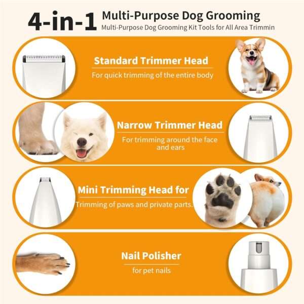 Cortapelos profesional 4 en 1 para perros, recargable.