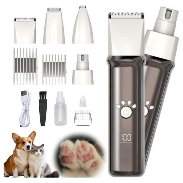 Cortapelos profesional 4 en 1 para perros, recargable.