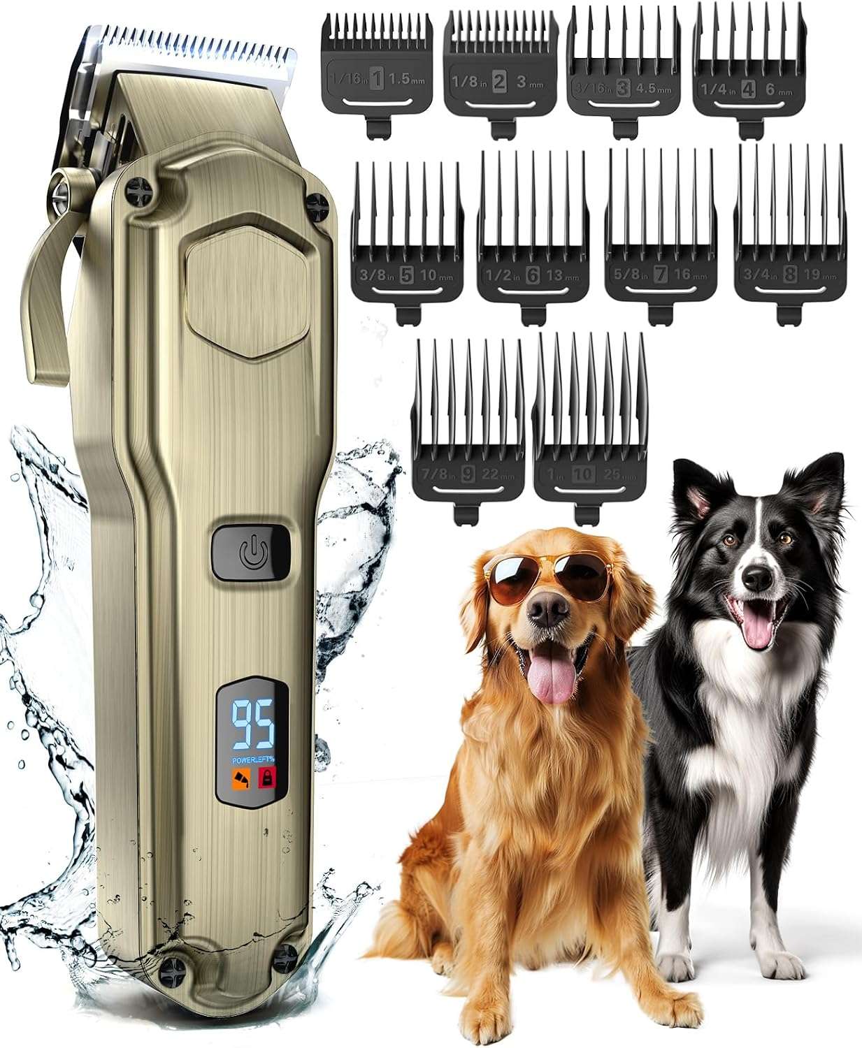 Cortapelos profesional inalámbrico para perros, silencioso y a prueba de agua.