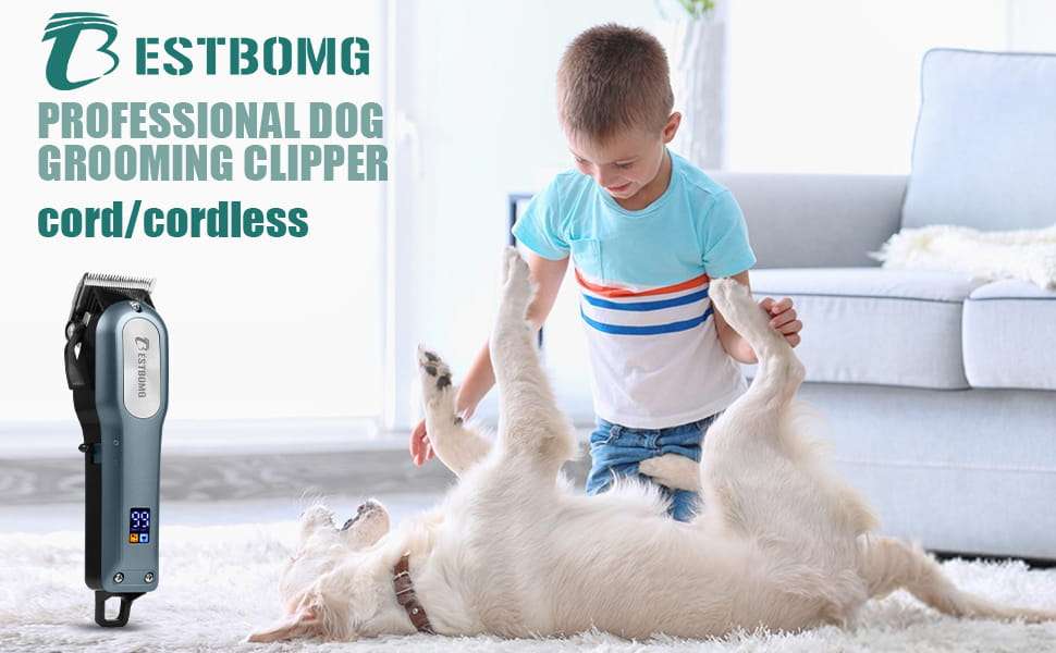 Cortapelos profesional para perros de pelaje grueso, inalámbrico y recargable.