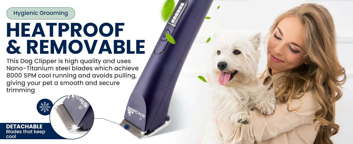 Cortapelos profesional inalámbrico para perros, de alta resistencia.