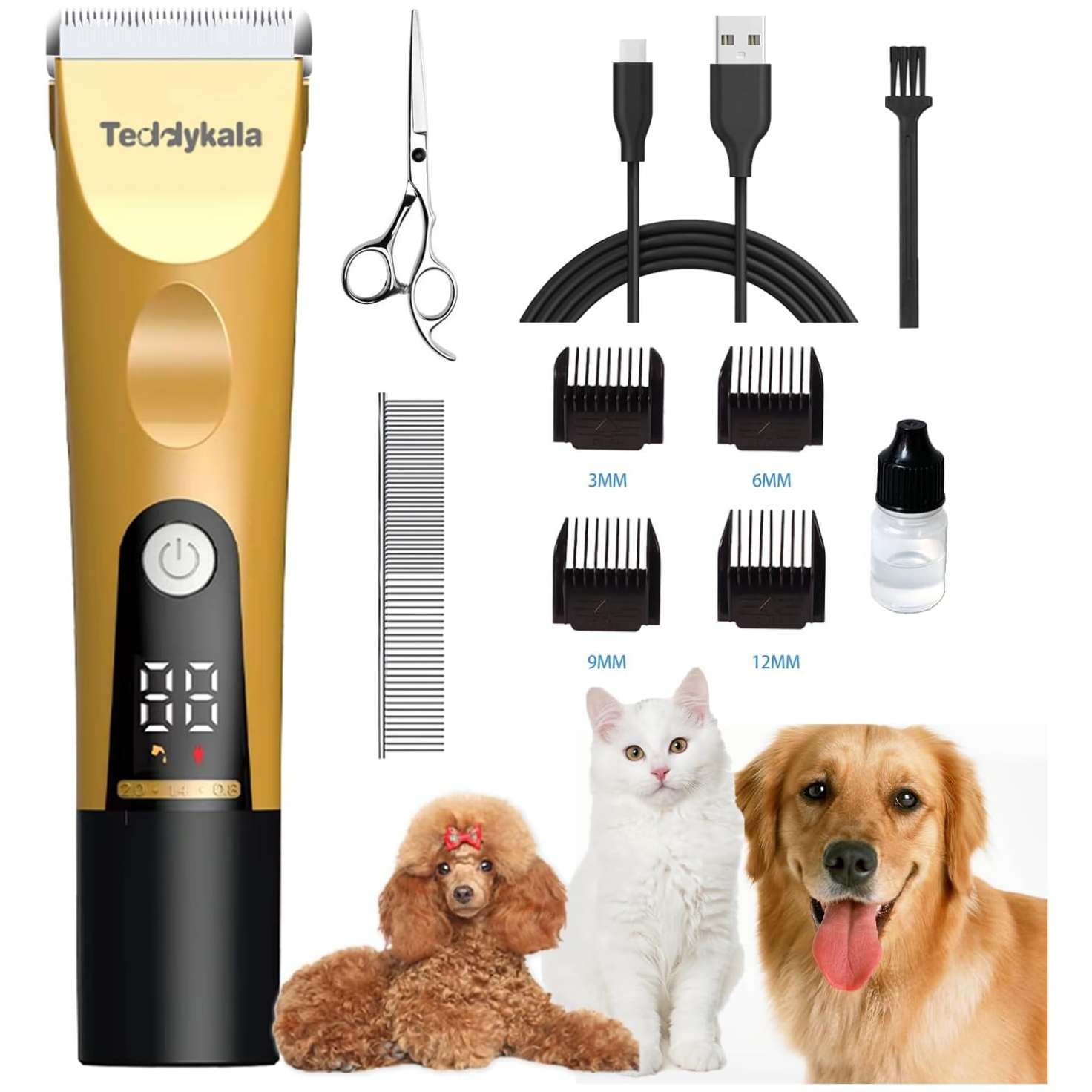 Cortapelos profesional inalámbrico para perros y gatos.
