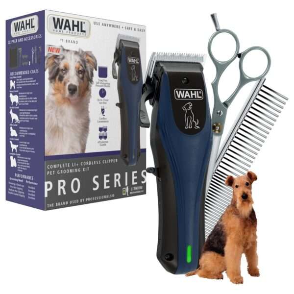 Cortapelos profesional inalámbrico para perros de pelaje grueso.