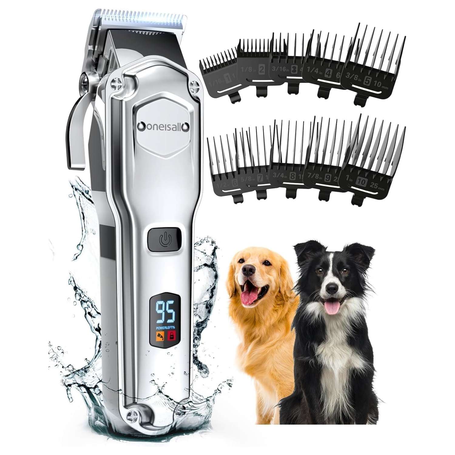 Cortapelos profesional inalámbrico para perros, silencioso y a prueba de agua.