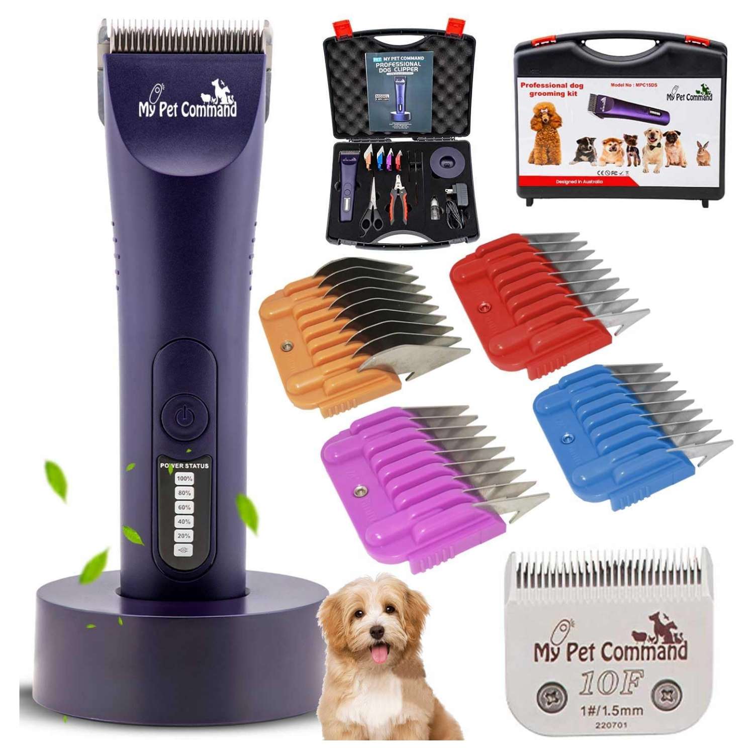 Cortapelos profesional inalámbrico para perros, de alta resistencia.