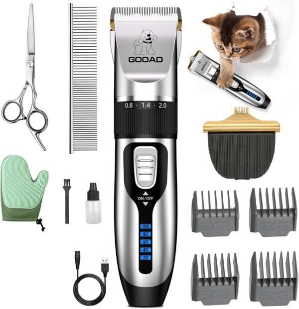 Cortapelos profesional para gatos, silencioso, inalámbrico y recargable.