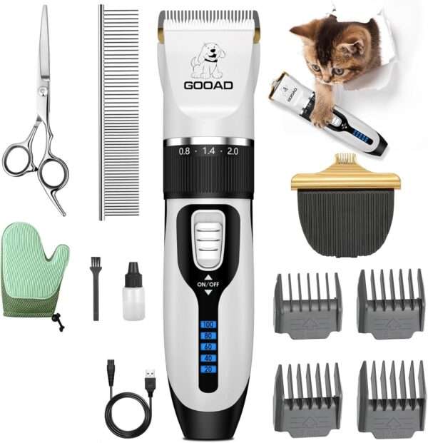 Cortapelos profesional para gatos, silencioso, inalámbrico y recargable.