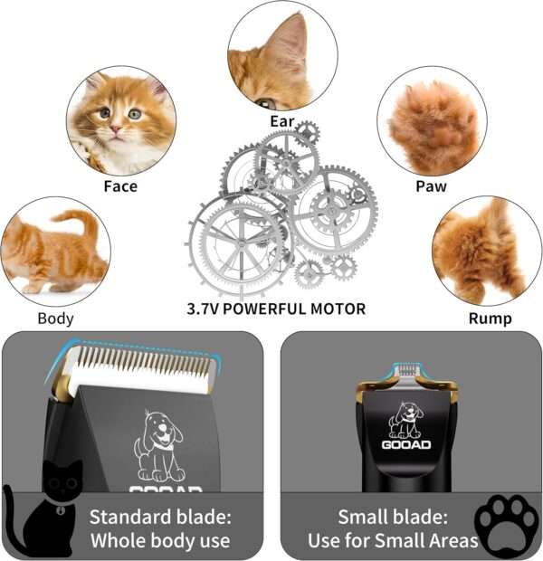 Cortapelos profesional para gatos, silencioso, inalámbrico y recargable.