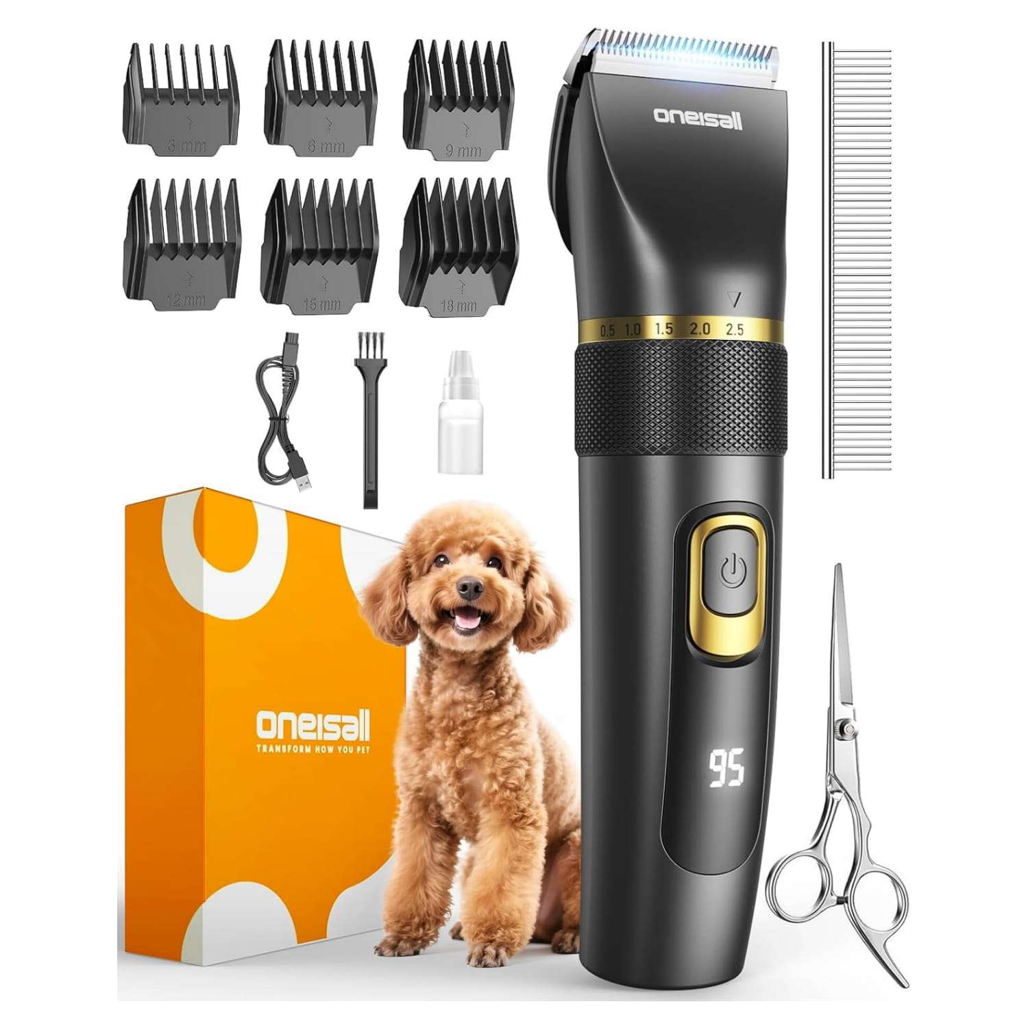 Cortapelos profesional para perros y gatos, silencioso, recargable e impermeable.