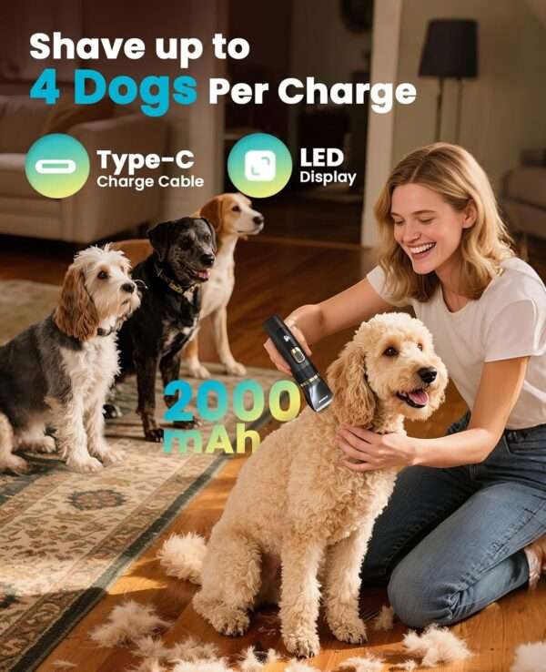 Cortapelos profesional para perros y gatos, silencioso, recargable e impermeable.