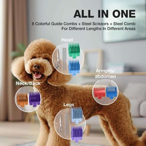 Cortapelos profesional para perros, recargable, cuchilla de cerámica.