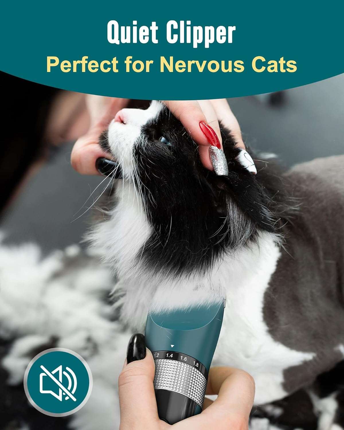 Cortapelos para Gatos – Silenciosa, Inalámbrica e Impermeable para Cabello Enmarañado - Imagen 6
