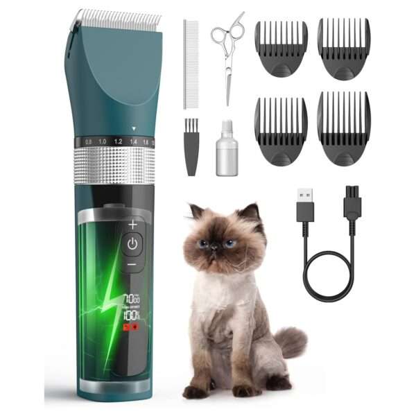 Cortapelos profesional para gatos, silencioso, inalámbrico y recargable.
