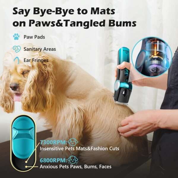 Cortapelos para perros 5 en 1, inalámbrico, recargable y con cuchilla de acero inoxidable.