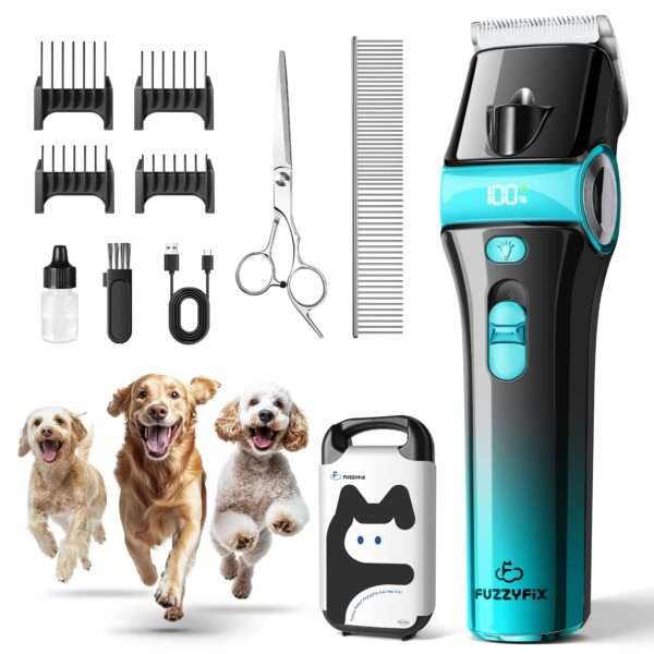 Cortapelos para perros 5 en 1, inalámbrico, recargable y con cuchilla de acero inoxidable.