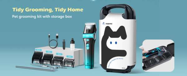 Cortapelos para perros 5 en 1, inalámbrico, recargable y con cuchilla de acero inoxidable.