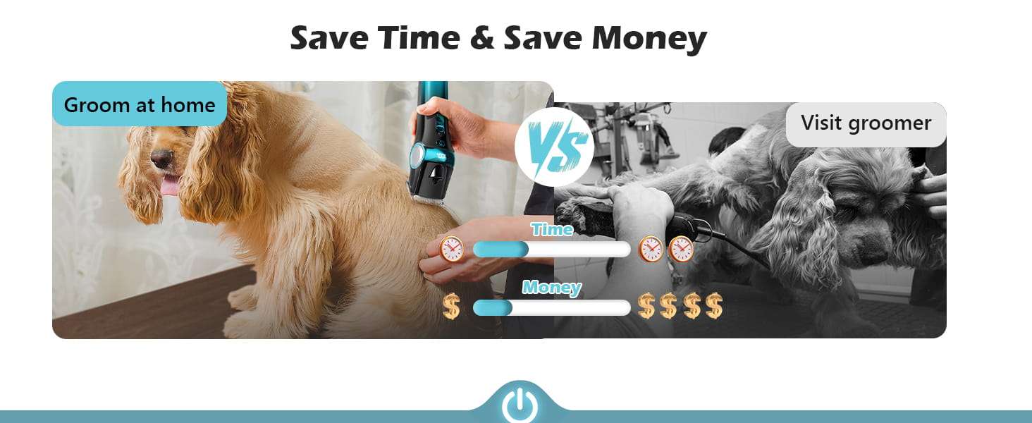 Cortapelos para perros 5 en 1, inalámbrico, recargable y con cuchilla de acero inoxidable.