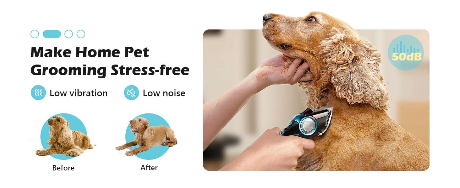 Cortapelos para perros 5 en 1, inalámbrico, recargable y con cuchilla de acero inoxidable.