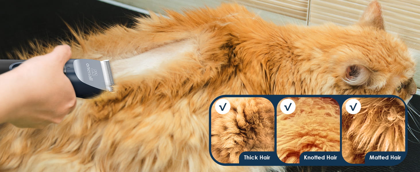 Maquina inalambrica de cortar pelo para perros y gatos con pantalla LCD y kit de accesorios.