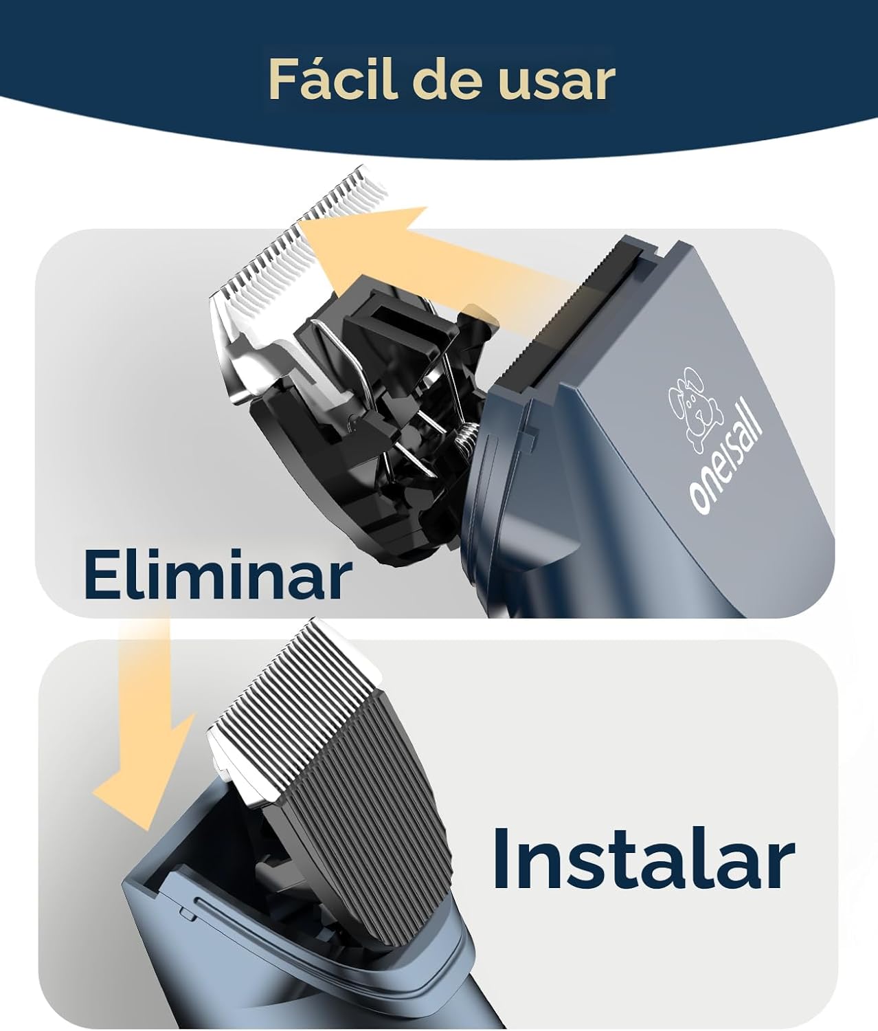 Maquina inalambrica de cortar pelo para perros y gatos con pantalla LCD y kit de accesorios.