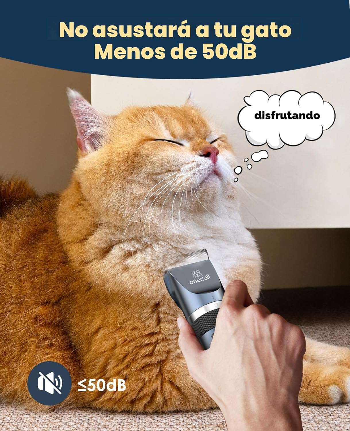 Maquina inalambrica de cortar pelo para perros y gatos con pantalla LCD y kit de accesorios.