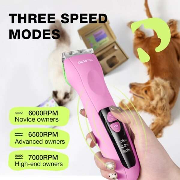Cortapelos para perros, silencioso, inalámbrico y recargable con pantalla LCD.