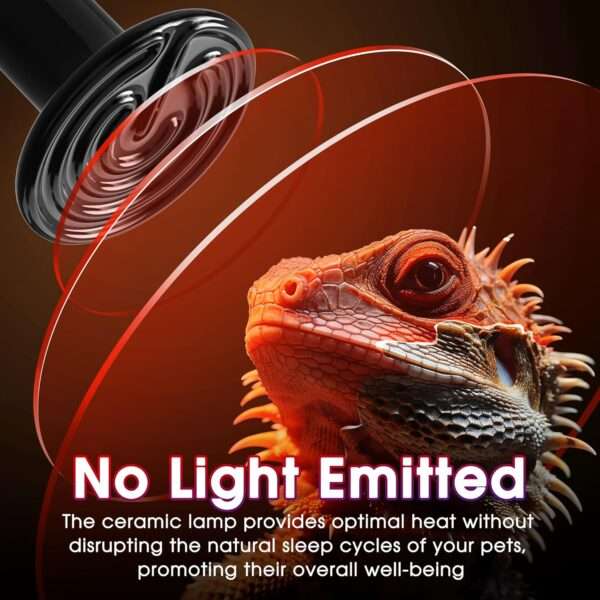 Emisor de calor cerámico negro (CHE) de 100W para terrario, sin emisión de luz y con larga duración.