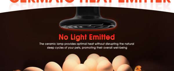 Emisor de calor cerámico negro (CHE) de 100W para terrario, sin emisión de luz y con larga duración.